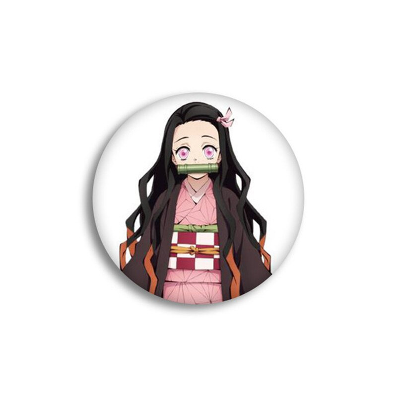 Anime Demon Slayer Kimetsu no Yaiba Kamado Tanjirou Ace pentru rucsacuri de desene animate Pin Badge Decoration Brose Metal Badge pentru