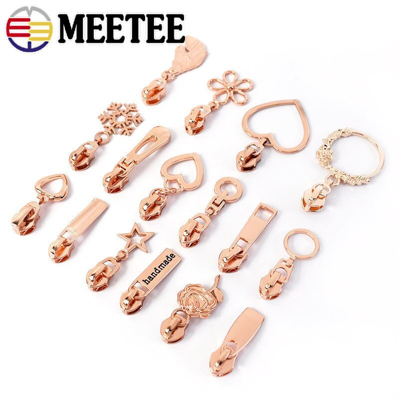 5/10/20 vnt. 5# užtrauktuko ištraukimo slankiklis nailoniniams užtrauktukams RoseGold dekoratyvinis užtrauktuko galvos maišelis Drabužiai Striukė siuvimo užsegimai Priedai