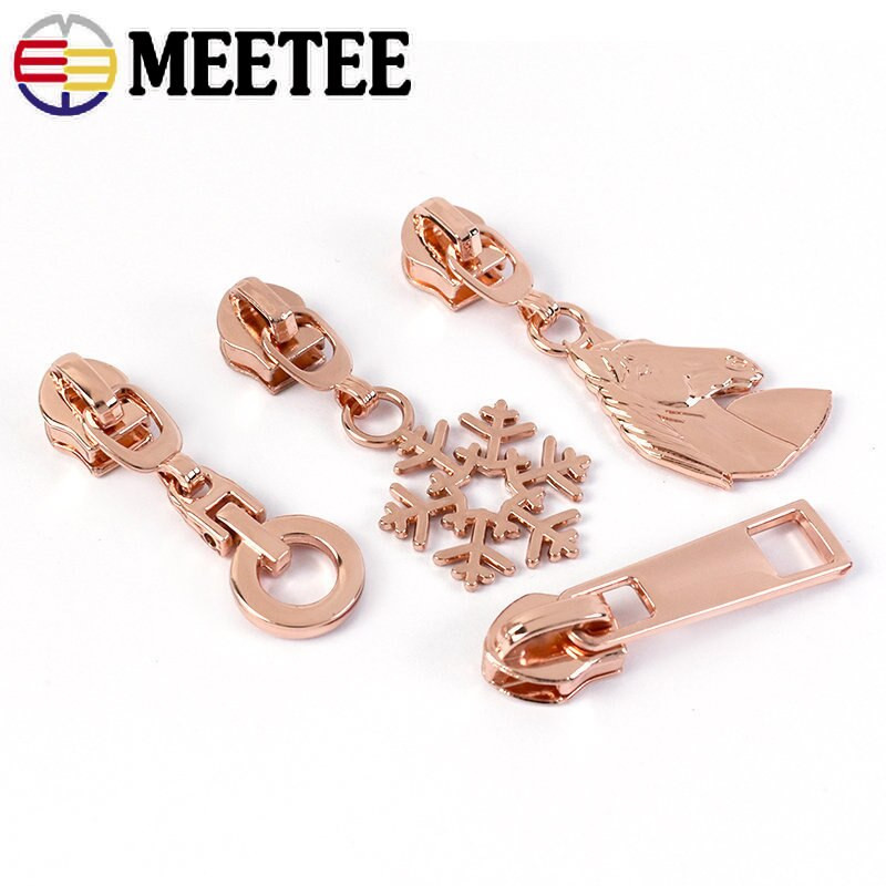 5/10/20 vnt. 5# užtrauktuko ištraukimo slankiklis nailoniniams užtrauktukams RoseGold dekoratyvinis užtrauktuko galvos maišelis Drabužiai Striukė siuvimo užsegimai Priedai