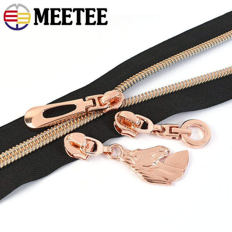 5/10/20 vnt. 5# užtrauktuko ištraukimo slankiklis nailoniniams užtrauktukams RoseGold dekoratyvinis užtrauktuko galvos maišelis Drabužiai Striukė siuvimo užsegimai Priedai