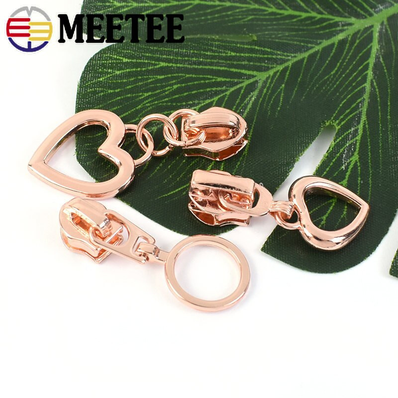 5/10/20 vnt. 5# užtrauktuko ištraukimo slankiklis nailoniniams užtrauktukams RoseGold dekoratyvinis užtrauktuko galvos maišelis Drabužiai Striukė siuvimo užsegimai Priedai