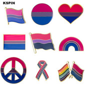 Biseksuaal Pride Rainbow Pride rinnanõelad rõivaste märgid plaastrites Rozety Papierowe Icon Seljakott XY0136