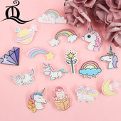 1 bucăți pictograme insigne de desene animate pe pin insigne acrilice insigne pentru îmbrăcăminte broșe Kawaii broșă din PVC, unicorn pe pânză și geantă Z41