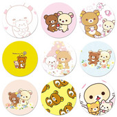 58 mm cukríkové farby Rilakkuma Ikony Špendlíky Odznak Dekorácia Brošne Kovové odznaky na dekoráciu batohu