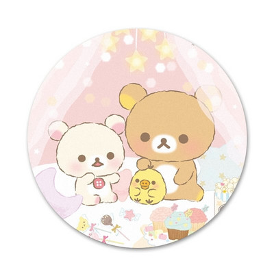 58 mm cukríkové farby Rilakkuma Ikony Špendlíky Odznak Dekorácia Brošne Kovové odznaky na dekoráciu batohu