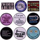 C2977 Citate clasice interesante Broșă de desene animate Insignă cu rever din metal email Jachetă din blugi Pin pentru rucsac Prieteni Fani Cadouri