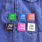 JW. ORG sagės smeigtukai Gamintojo minkštas emalis su epoksidine 15 mm metaliniais ženkleliais vyrams kostiumas JW ženklelis kuprinės striukės priedas