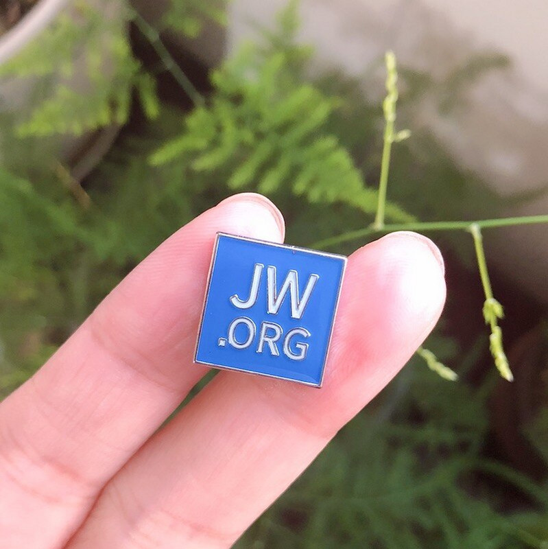 JW. ORG sagės smeigtukai Gamintojo minkštas emalis su epoksidine 15 mm metaliniais ženkleliais vyrams kostiumas JW ženklelis kuprinės striukės priedas