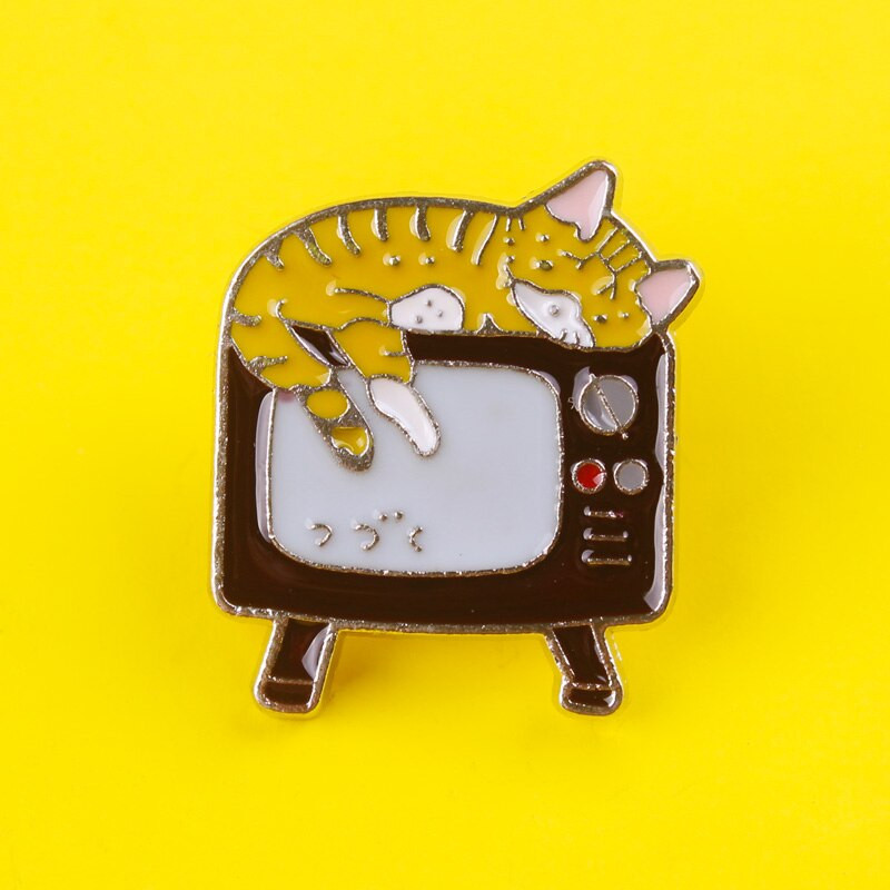 Animacinis filmas Kaukės katės Smeigtukai Ženkliukai drabužiams ant marškinėlių Kuprinės Striukės Cinko lydinio Metalas Mieli gyvūnėliai Atvartas segės Sagės Dovana