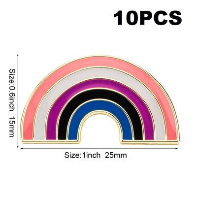 10 bucăți o mulțime de insignă Rainbow Pride Transgender Aromantic Fruid Pride Rainbow Sun Set Nonbinar Asexual Badge Broșă pentru rever