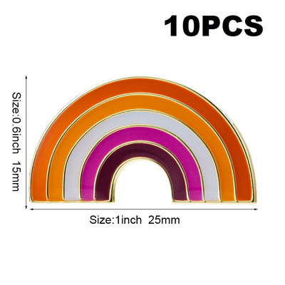10 bucăți o mulțime de insignă Rainbow Pride Transgender Aromantic Fruid Pride Rainbow Sun Set Nonbinar Asexual Badge Broșă pentru rever