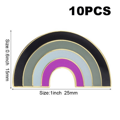 10 bucăți o mulțime de insignă Rainbow Pride Transgender Aromantic Fruid Pride Rainbow Sun Set Nonbinar Asexual Badge Broșă pentru rever