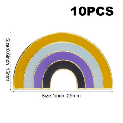 10 bucăți o mulțime de insignă Rainbow Pride Transgender Aromantic Fruid Pride Rainbow Sun Set Nonbinar Asexual Badge Broșă pentru rever