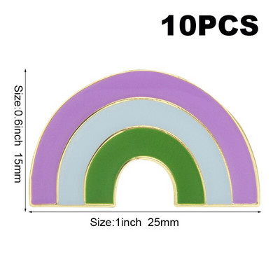 10 bucăți o mulțime de insignă Rainbow Pride Transgender Aromantic Fruid Pride Rainbow Sun Set Nonbinar Asexual Badge Broșă pentru rever