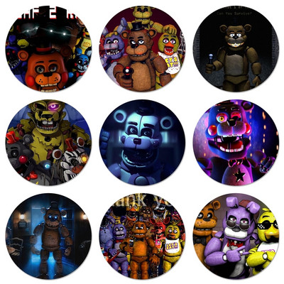 58mm Funny Sfm Fnaf Animatronics Icons Καρφίτσες Διακοσμητικό σήμα Καρφίτσες Μεταλλικές κονκάρδες για διακόσμηση σακιδίου