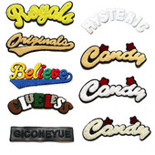 Angliška raidžių siuvinėjimo frazė PU oda dirbtinė oda 3D siuvinėjimas D kelių raštų lipdukas Drabužių bagažo lipdukas