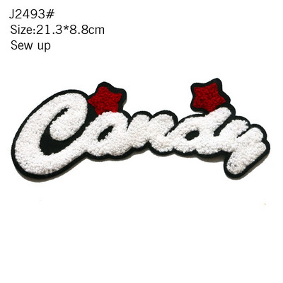 Angliška raidžių siuvinėjimo frazė PU oda dirbtinė oda 3D siuvinėjimas D kelių raštų lipdukas Drabužių bagažo lipdukas