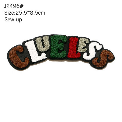 Angliška raidžių siuvinėjimo frazė PU oda dirbtinė oda 3D siuvinėjimas D kelių raštų lipdukas Drabužių bagažo lipdukas