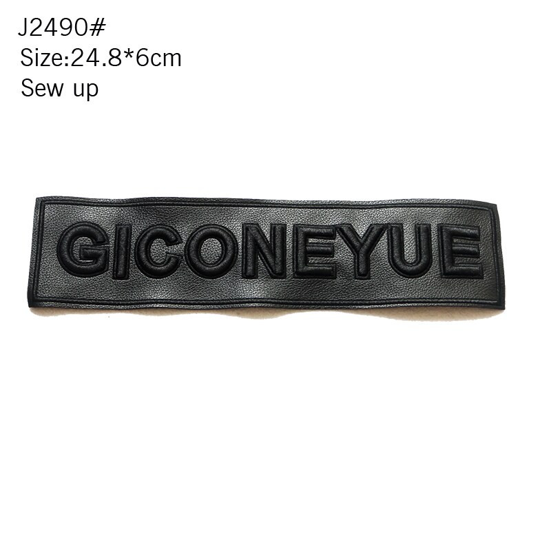 Angliška raidžių siuvinėjimo frazė PU oda dirbtinė oda 3D siuvinėjimas D kelių raštų lipdukas Drabužių bagažo lipdukas