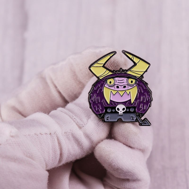 C1881 Purple Monster Hard Email Pin Broșă pentru pălărie de desene animate, accesoriu amuzant, cadou unic