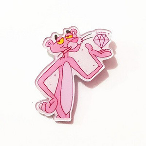 Naujas 1 vnt animacinis filmas Rožinė pantera akrilo sagės ženkliukų dekoravimo smeigtukas ant kuprinės Moteriški „pasidaryk pats“ drabužiai Sagės vaikiški segtukai