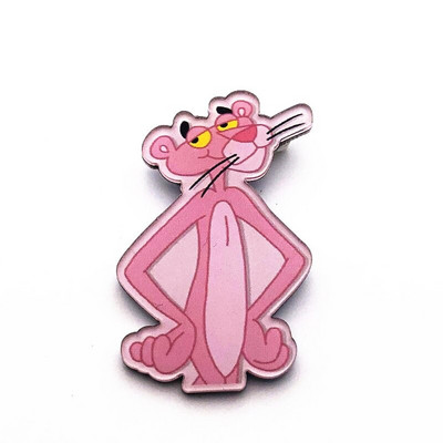 Naujas 1 vnt animacinis filmas Rožinė pantera akrilo sagės ženkliukų dekoravimo smeigtukas ant kuprinės Moteriški „pasidaryk pats“ drabužiai Sagės vaikiški segtukai