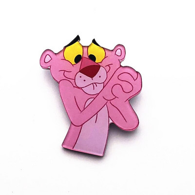 Naujas 1 vnt animacinis filmas Rožinė pantera akrilo sagės ženkliukų dekoravimo smeigtukas ant kuprinės Moteriški „pasidaryk pats“ drabužiai Sagės vaikiški segtukai