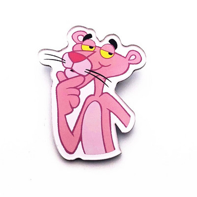 Naujas 1 vnt animacinis filmas Rožinė pantera akrilo sagės ženkliukų dekoravimo smeigtukas ant kuprinės Moteriški „pasidaryk pats“ drabužiai Sagės vaikiški segtukai