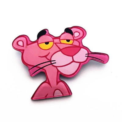 Naujas 1 vnt animacinis filmas Rožinė pantera akrilo sagės ženkliukų dekoravimo smeigtukas ant kuprinės Moteriški „pasidaryk pats“ drabužiai Sagės vaikiški segtukai