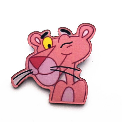 Naujas 1 vnt animacinis filmas Rožinė pantera akrilo sagės ženkliukų dekoravimo smeigtukas ant kuprinės Moteriški „pasidaryk pats“ drabužiai Sagės vaikiški segtukai