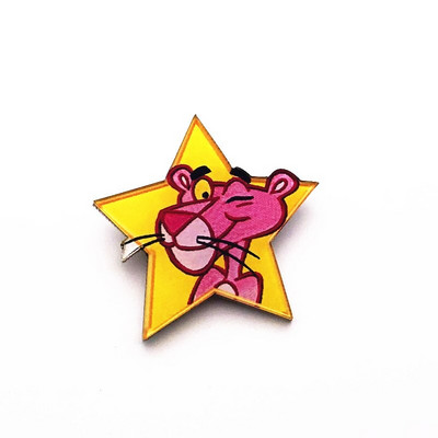 Naujas 1 vnt animacinis filmas Rožinė pantera akrilo sagės ženkliukų dekoravimo smeigtukas ant kuprinės Moteriški „pasidaryk pats“ drabužiai Sagės vaikiški segtukai