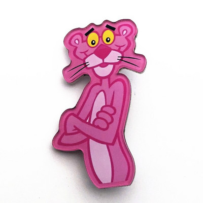 Naujas 1 vnt animacinis filmas Rožinė pantera akrilo sagės ženkliukų dekoravimo smeigtukas ant kuprinės Moteriški „pasidaryk pats“ drabužiai Sagės vaikiški segtukai