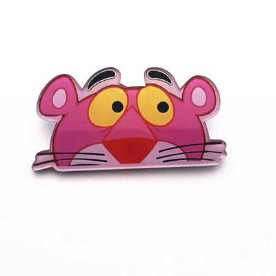 Naujas 1 vnt animacinis filmas Rožinė pantera akrilo sagės ženkliukų dekoravimo smeigtukas ant kuprinės Moteriški „pasidaryk pats“ drabužiai Sagės vaikiški segtukai