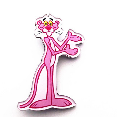 Naujas 1 vnt animacinis filmas Rožinė pantera akrilo sagės ženkliukų dekoravimo smeigtukas ant kuprinės Moteriški „pasidaryk pats“ drabužiai Sagės vaikiški segtukai