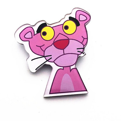 Naujas 1 vnt animacinis filmas Rožinė pantera akrilo sagės ženkliukų dekoravimo smeigtukas ant kuprinės Moteriški „pasidaryk pats“ drabužiai Sagės vaikiški segtukai