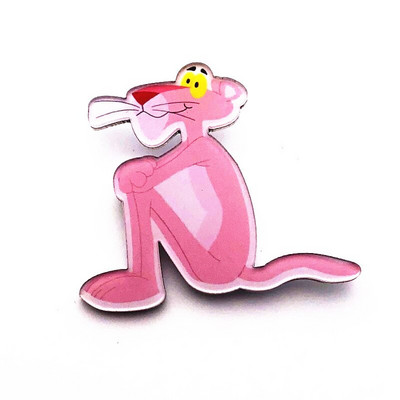 Naujas 1 vnt animacinis filmas Rožinė pantera akrilo sagės ženkliukų dekoravimo smeigtukas ant kuprinės Moteriški „pasidaryk pats“ drabužiai Sagės vaikiški segtukai