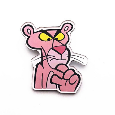 Naujas 1 vnt animacinis filmas Rožinė pantera akrilo sagės ženkliukų dekoravimo smeigtukas ant kuprinės Moteriški „pasidaryk pats“ drabužiai Sagės vaikiški segtukai