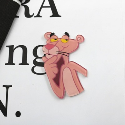 Naujas 1 vnt animacinis filmas Rožinė pantera akrilo sagės ženkliukų dekoravimo smeigtukas ant kuprinės Moteriški „pasidaryk pats“ drabužiai Sagės vaikiški segtukai