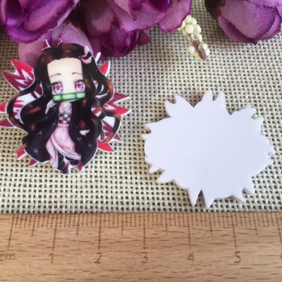 10/buc. Desen animat japonez Figurină de desene animate Artizanat Spate plat Rășini Arc Bricolaj Agraf de păr Accesorii pentru păr 2011271