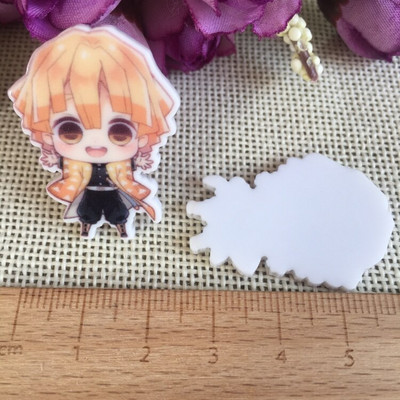 10/buc. Desen animat japonez Figurină de desene animate Artizanat Spate plat Rășini Arc Bricolaj Agraf de păr Accesorii pentru păr 2011271