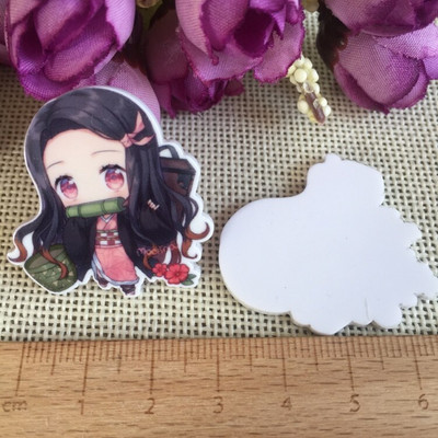 10/buc. Desen animat japonez Figurină de desene animate Artizanat Spate plat Rășini Arc Bricolaj Agraf de păr Accesorii pentru păr 2011271