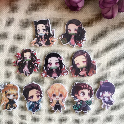 10/buc. Desen animat japonez Figurină de desene animate Artizanat Spate plat Rășini Arc Bricolaj Agraf de păr Accesorii pentru păr 2011271