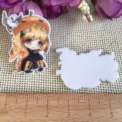 10/buc. Desen animat japonez Figurină de desene animate Artizanat Spate plat Rășini Arc Bricolaj Agraf de păr Accesorii pentru păr 2011271