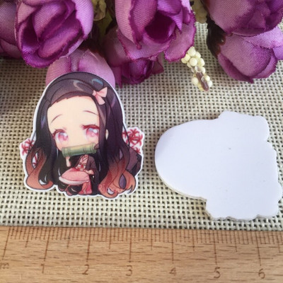 10/buc. Desen animat japonez Figurină de desene animate Artizanat Spate plat Rășini Arc Bricolaj Agraf de păr Accesorii pentru păr 2011271