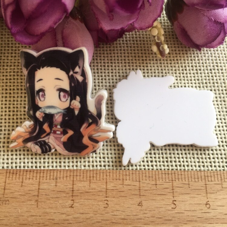 10/buc. Desen animat japonez Figurină de desene animate Artizanat Spate plat Rășini Arc Bricolaj Agraf de păr Accesorii pentru păr 2011271