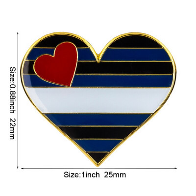 Vikerkaarekujuline südamekujuline uhkusemärk, nööpnõel, metallist märgid, dekoratiivsed prossinõelad riiete jaoks Prossi ehted