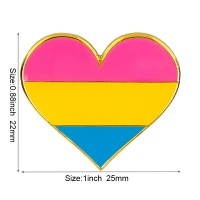 Vikerkaarekujuline südamekujuline uhkusemärk, nööpnõel, metallist märgid, dekoratiivsed prossinõelad riiete jaoks Prossi ehted