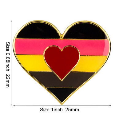 Vikerkaarekujuline südamekujuline uhkusemärk, nööpnõel, metallist märgid, dekoratiivsed prossinõelad riiete jaoks Prossi ehted