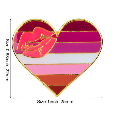 Vikerkaarekujuline südamekujuline uhkusemärk, nööpnõel, metallist märgid, dekoratiivsed prossinõelad riiete jaoks Prossi ehted