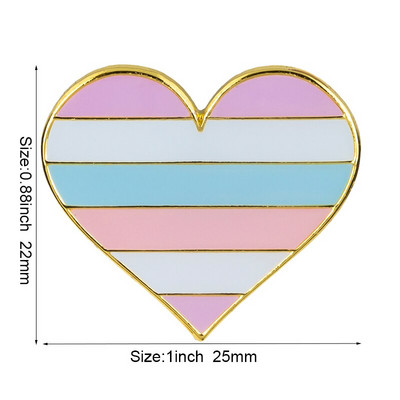 Vikerkaarekujuline südamekujuline uhkusemärk, nööpnõel, metallist märgid, dekoratiivsed prossinõelad riiete jaoks Prossi ehted